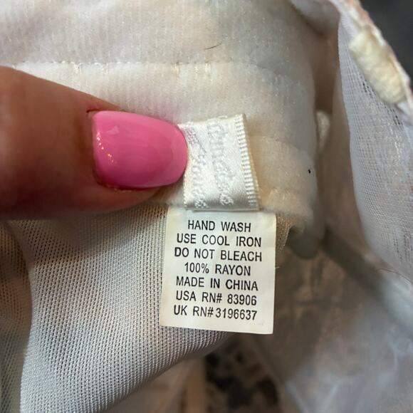 Women lace bustier top medium white Boned Corset steampunk coquette fairy goth - Picture 6 of 8